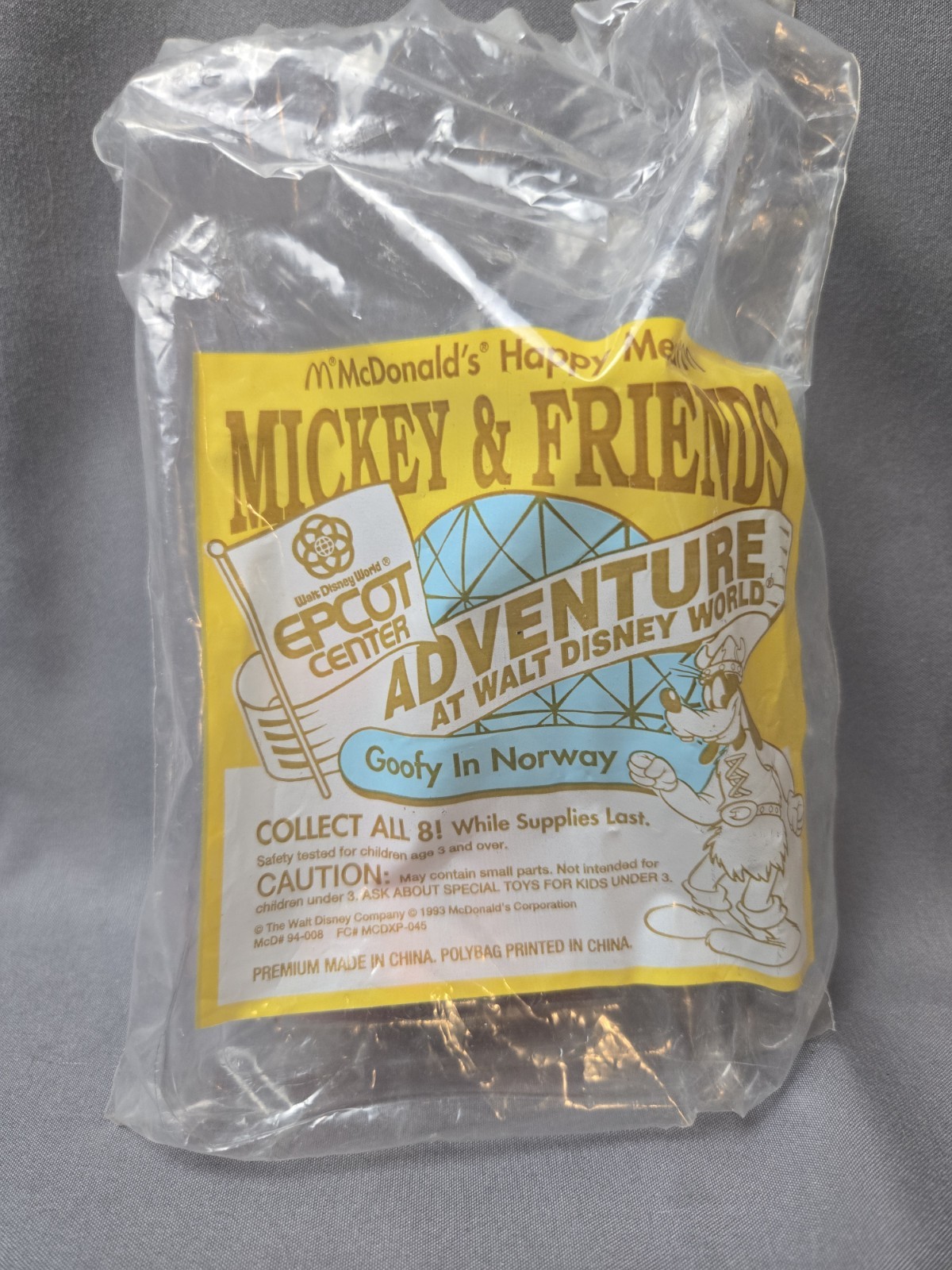 McDonald's Happy Meal Toys 1993 Mickey & Friends Epcot Center Goofy in Norway