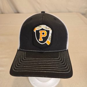 Richardson Trucker Meshback Cap Adjustable Black White P Logo USA Flag