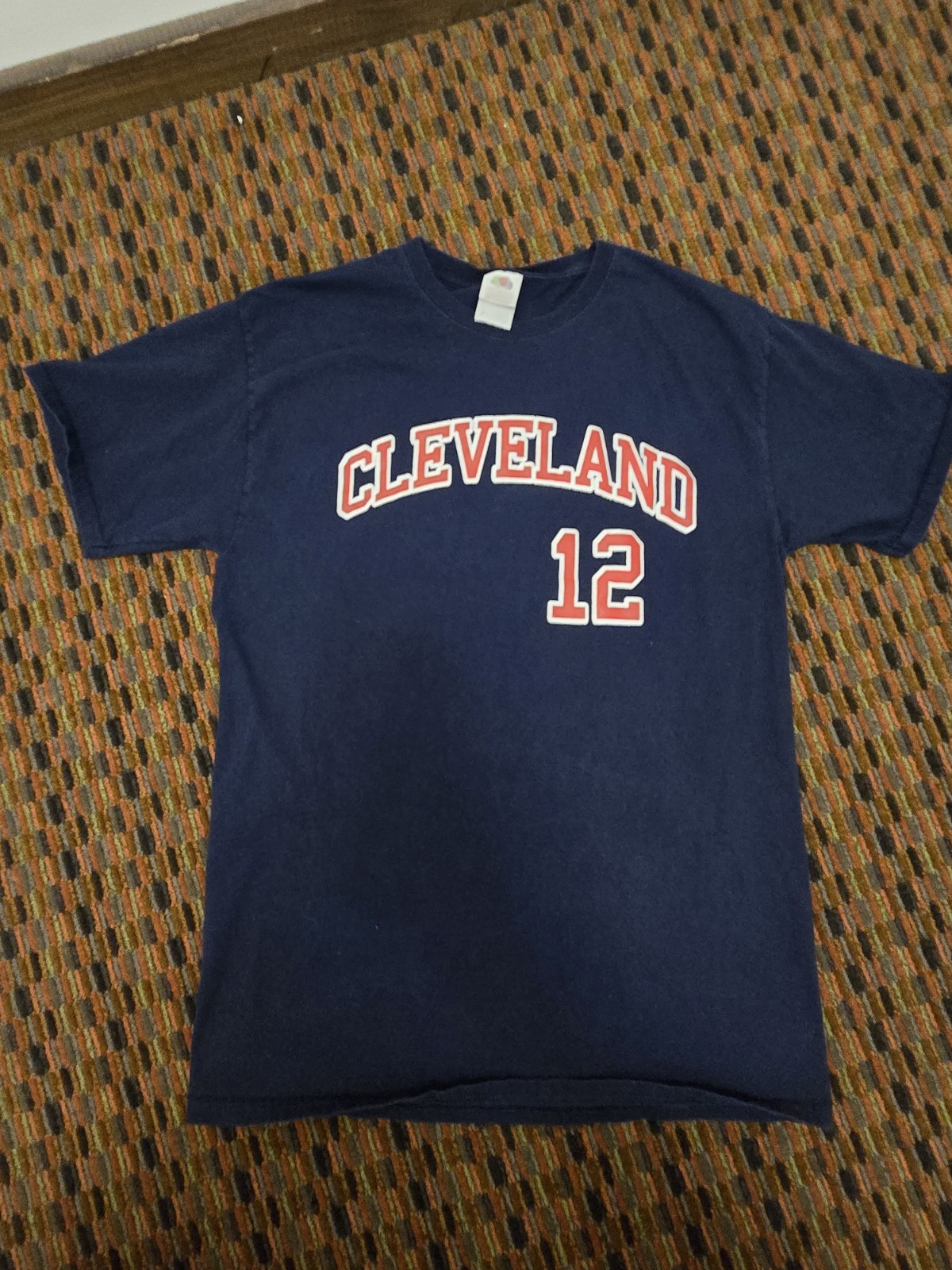 Fruit of the Loom Cleveland 12 T Shirt Mens Medium Navy Blue HD Cotton...
