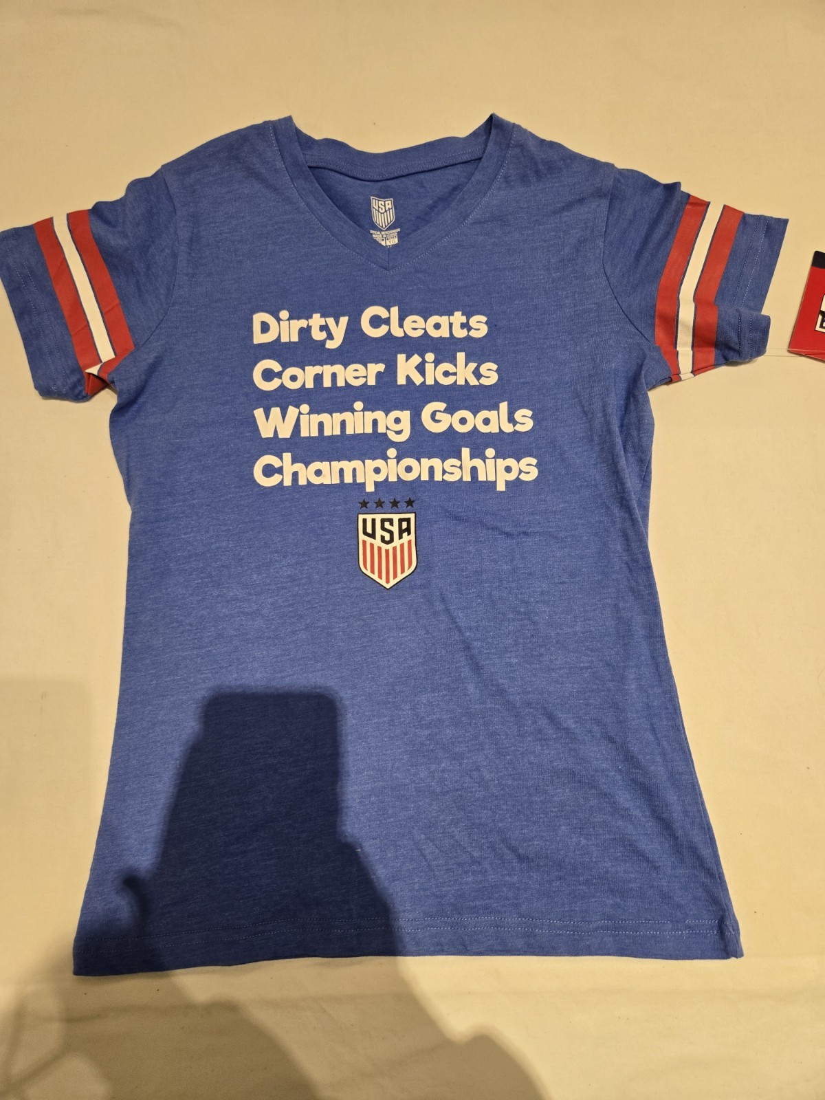 NWT Team USA Soccer Youth Girls Graphic T-Shirt Blue Size M