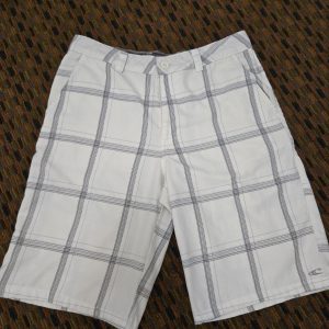 O’Neill Shorts Mens 30 White Plaid Casual Flat Front Surf Skate Summer