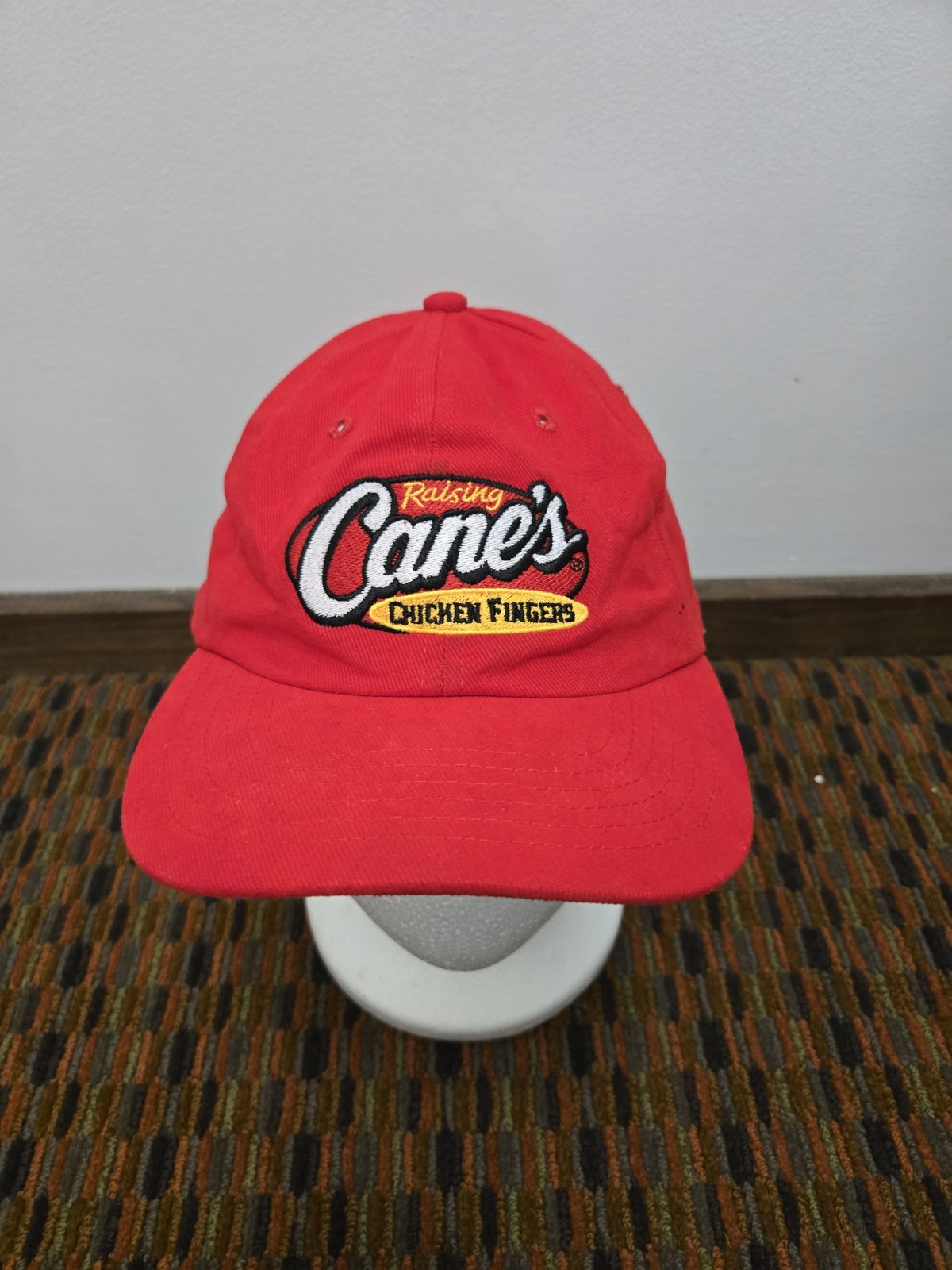 Raising Cane’s Chicken Fingers Red Adjustable Strapback Hat Cap Restaurant Logo