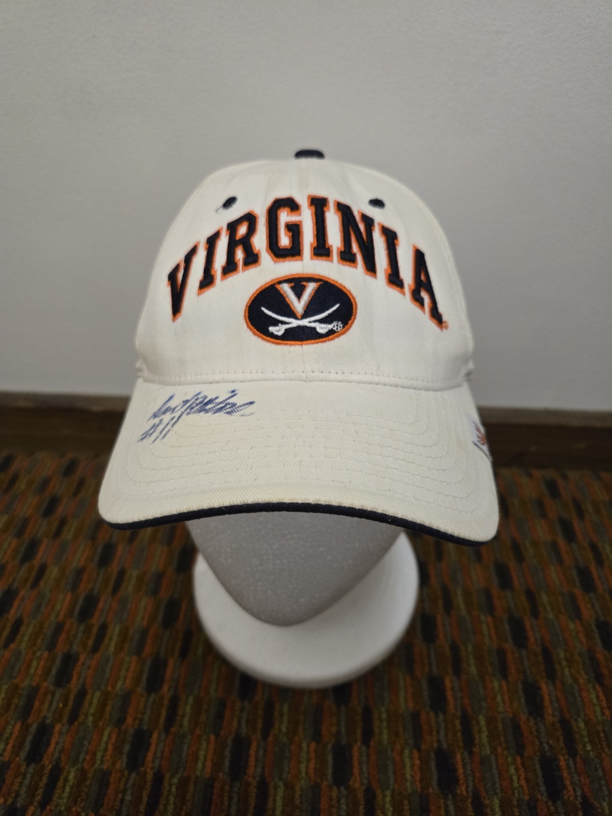 Zephyr Virginia Cavaliers Strapback Hat White NCAA College Cap Signed Autograph
