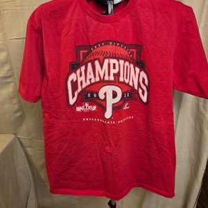 Majestic Philadelphia Phillies 2011 NLDS Champions T-Shirt Men's Large Red