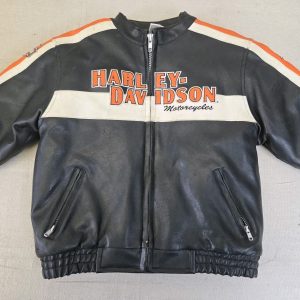 Vintage 90s Kids Harley Davidson Faux Leather Jacket Size 4t