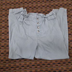 Urban Outfitters Womens Small Green High Rise Paperbag Waist Pants Cotton