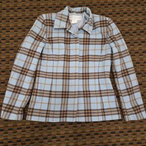 Doncaster Plaid Jacket Women’s Blue Brown Tan Check Blazer Style No Size Tag