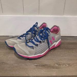 Under Armour Micro G Mantis Women's Running Shoes Gray Pink Blue Size 8.5