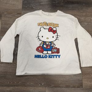 Uniqlo Hello Kitty Notebook Graphic Long Sleeve T-Shirt Unisex 2XL White