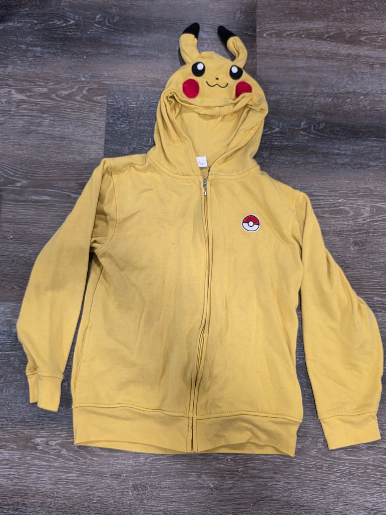 Pokémon Pikachu Full Zip Hoodie Youth LG/G Yellow Ears Poké Ball