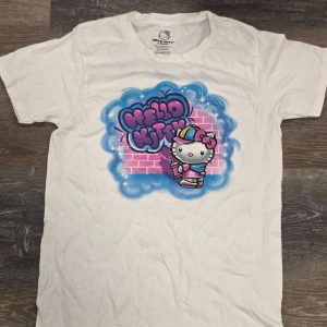 Hello Kitty Bioworld Graffiti Graphic T-Shirt Women's S White