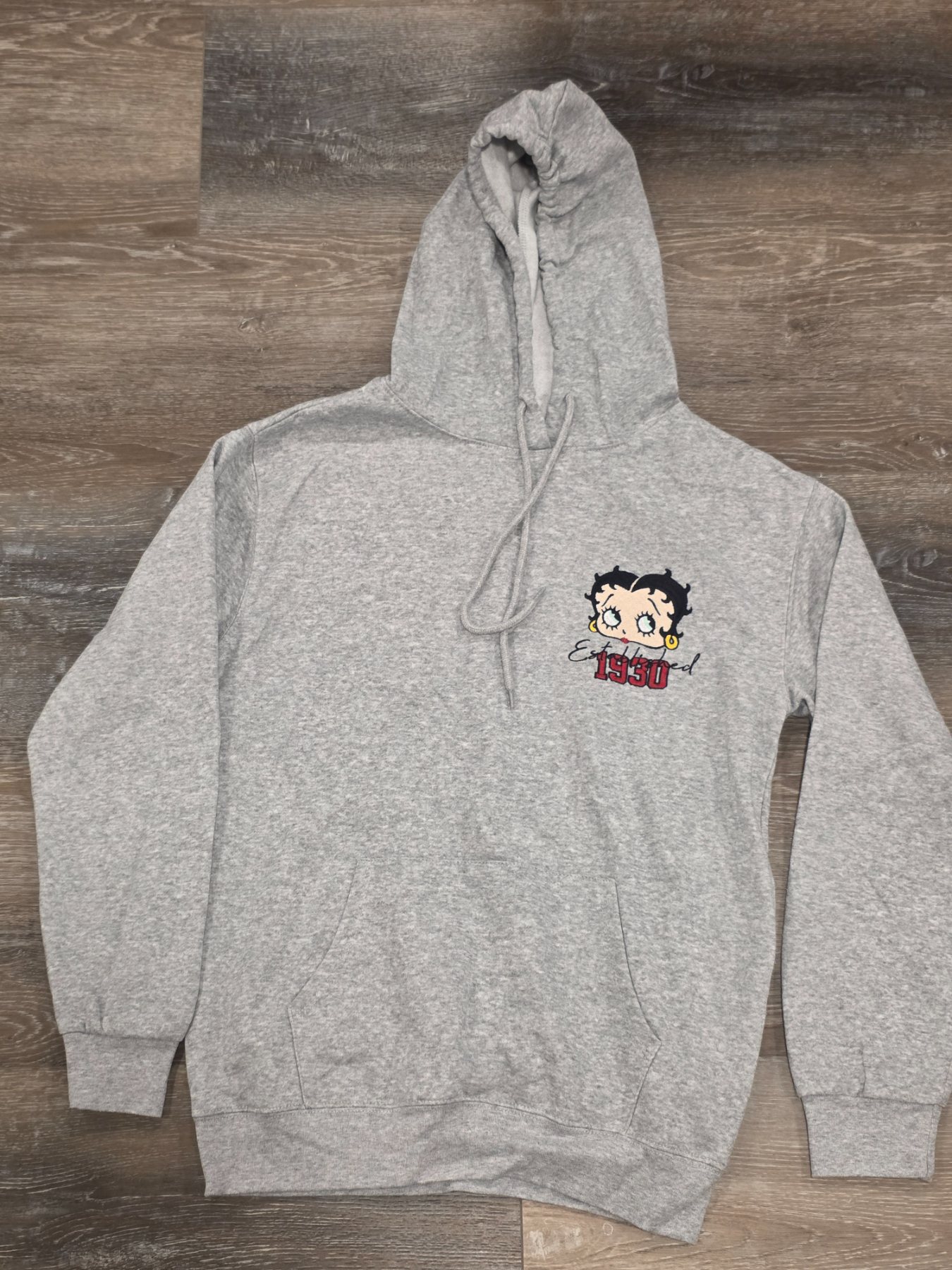 Betty Boop Established 1930 Pullover Hoodie Women's S Heather Gray