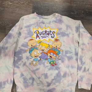 Nickelodeon Rugrats Tie Dye Graphic Crewneck Sweatshirt Adult XS Pastel