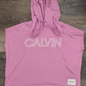 Calvin Klein Performance Sleeveless Cropped Hoodie Women's XS Pink