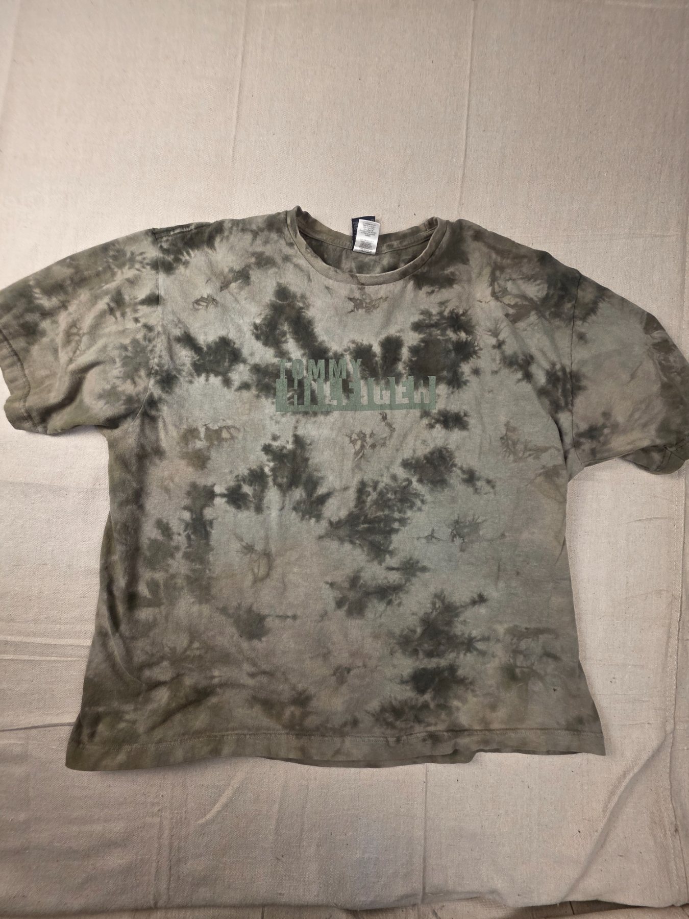 Tommy Jeans Tie Dye Graphic T-Shirt Men's XL Green 100% Cotton