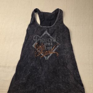 Diamonds Are a Girl's Best Friend Rhinestone Tank Top Women's 2X Black