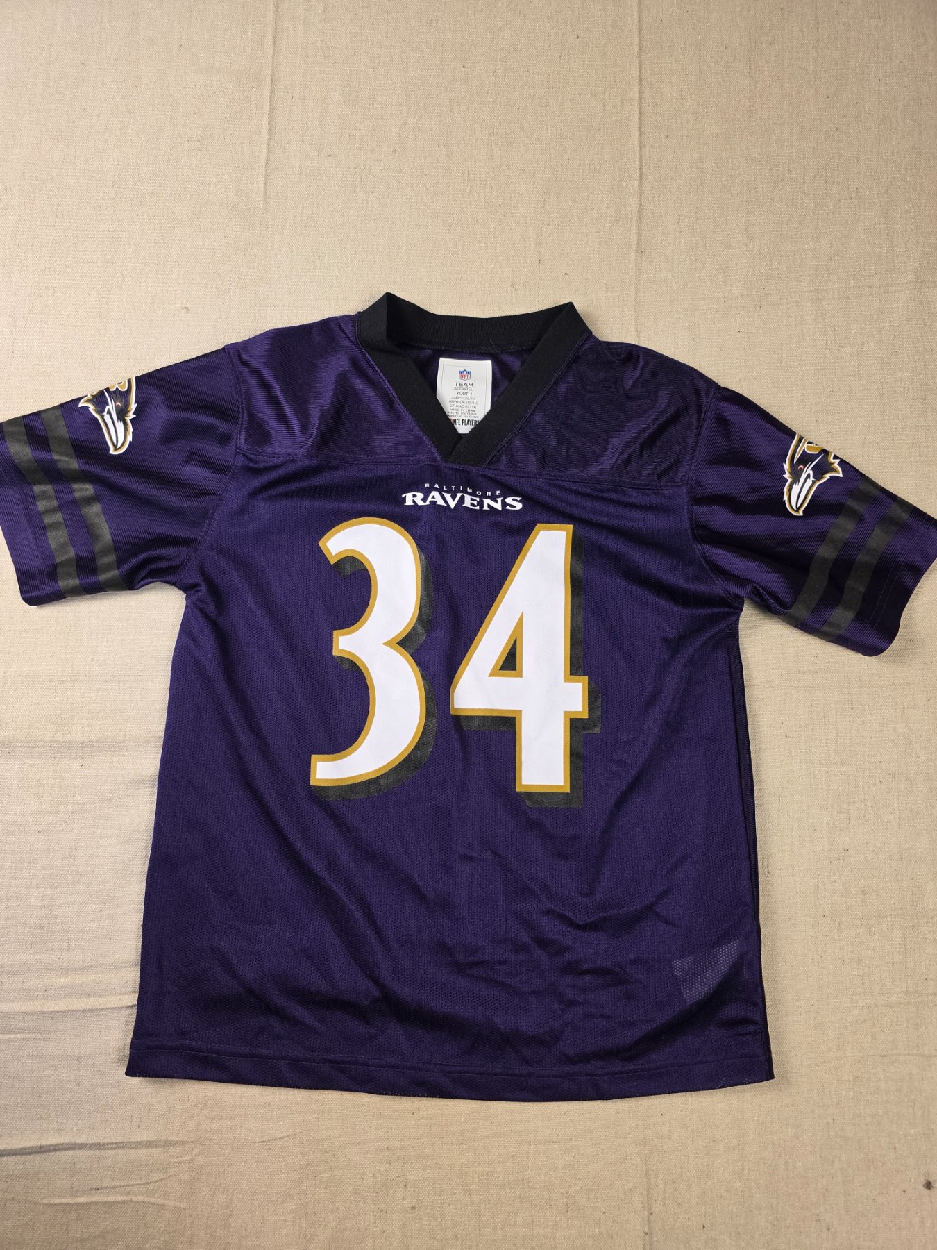 NFL Team Apparel Baltimore Ravens Alex Collins #34 Youth L Purple Jersey