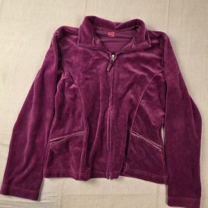 Hanes Velour Full Zip Jacket Women’s Medium Purple