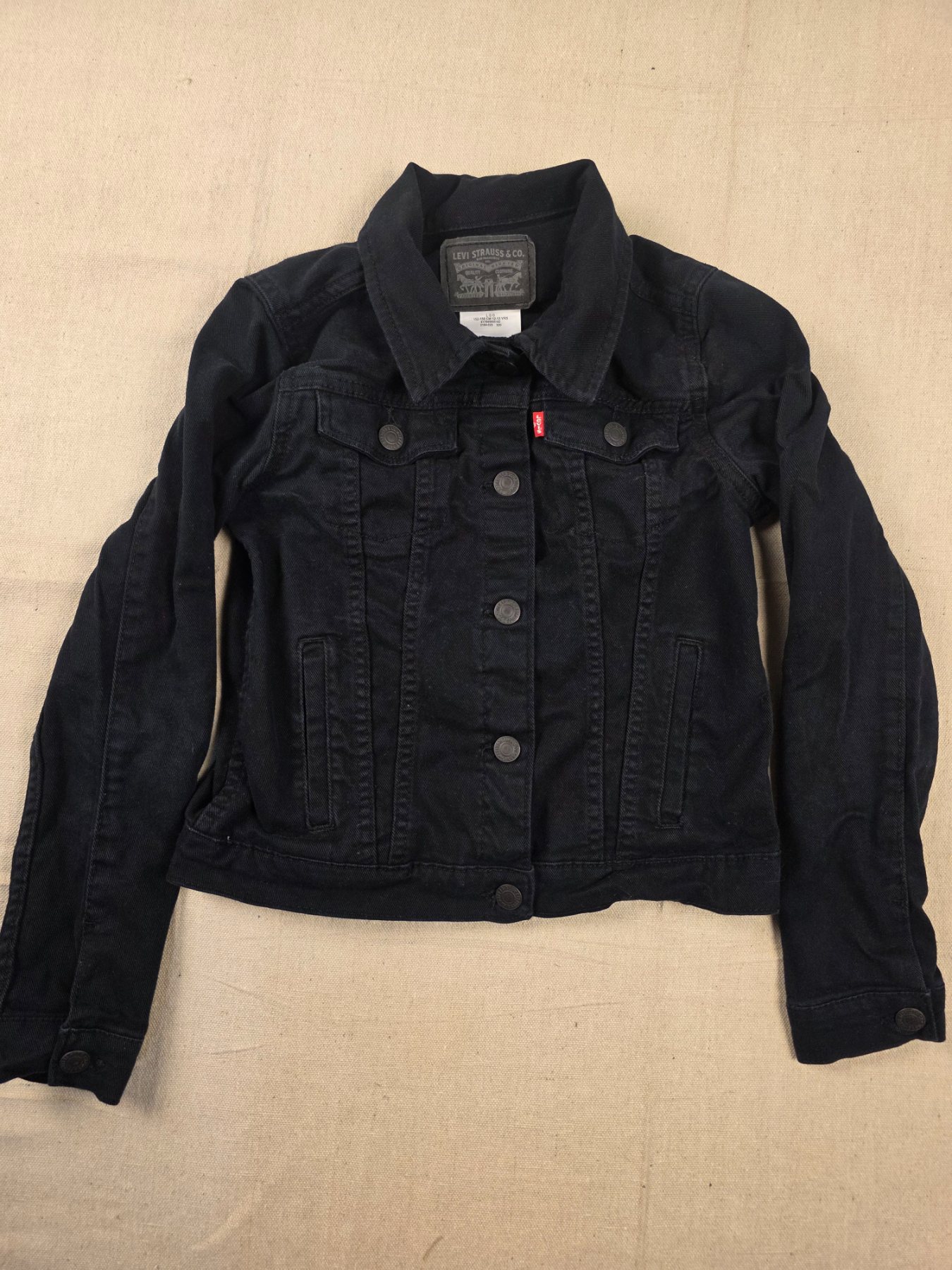 Levi's Trucker Denim Jacket Unisex Kids L 12-13 Years Black