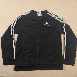 adidas 3-Stripes Track Jacket Youth XL 14/16 Black White Full Zip