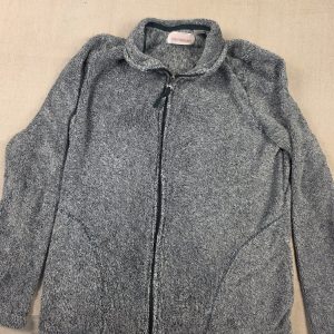 Stan Herman Plush Fleece Full Zip Jacket Women's Small Gray