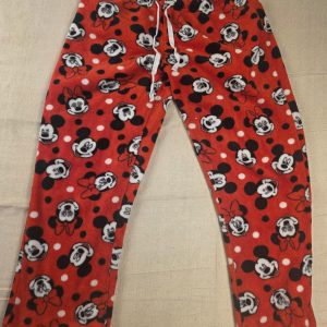 Disney Mickey & Minnie Mouse Fleece Pajama Lounge Pants Women's L Red