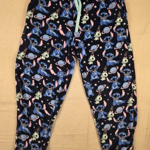 Disney Stitch Fleece Pajama Pants Women's M 8-10 Dark Navy Blue