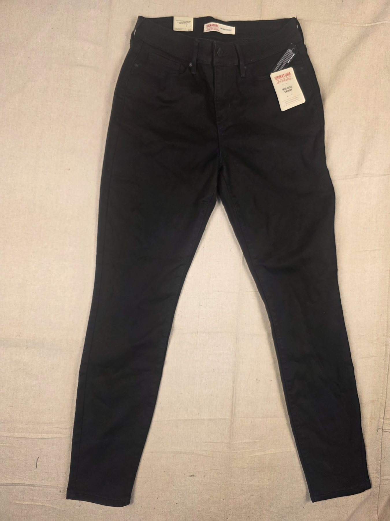 Signature by Levi Strauss Mid Rise Skinny Jeans Women 4M W27 L30 Black