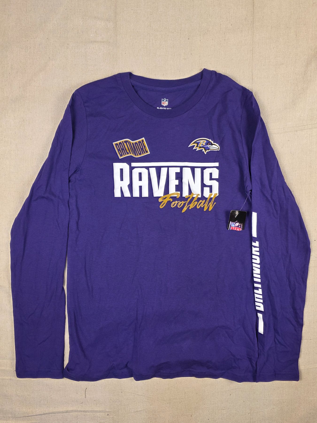 NFL Baltimore Ravens Long Sleeve T-Shirt Youth XL 18/20 Purple