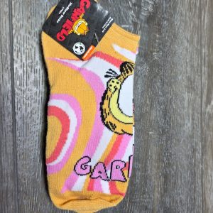 Garfield 3 Pair No Show Socks Women's 4-10 Orange Pink Nickelodeon