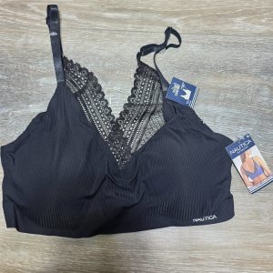 Nautica Laser-Cut Lounge Bralette Lace Women's M Black NT4211
