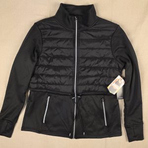 Avia Hybrid Quilted Full Zip Jacket Women's Small Black