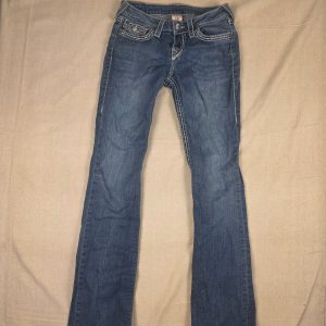 True Religion Womens Bootcut Jeans Low Rise Size 27 Blue Y2K Made USA