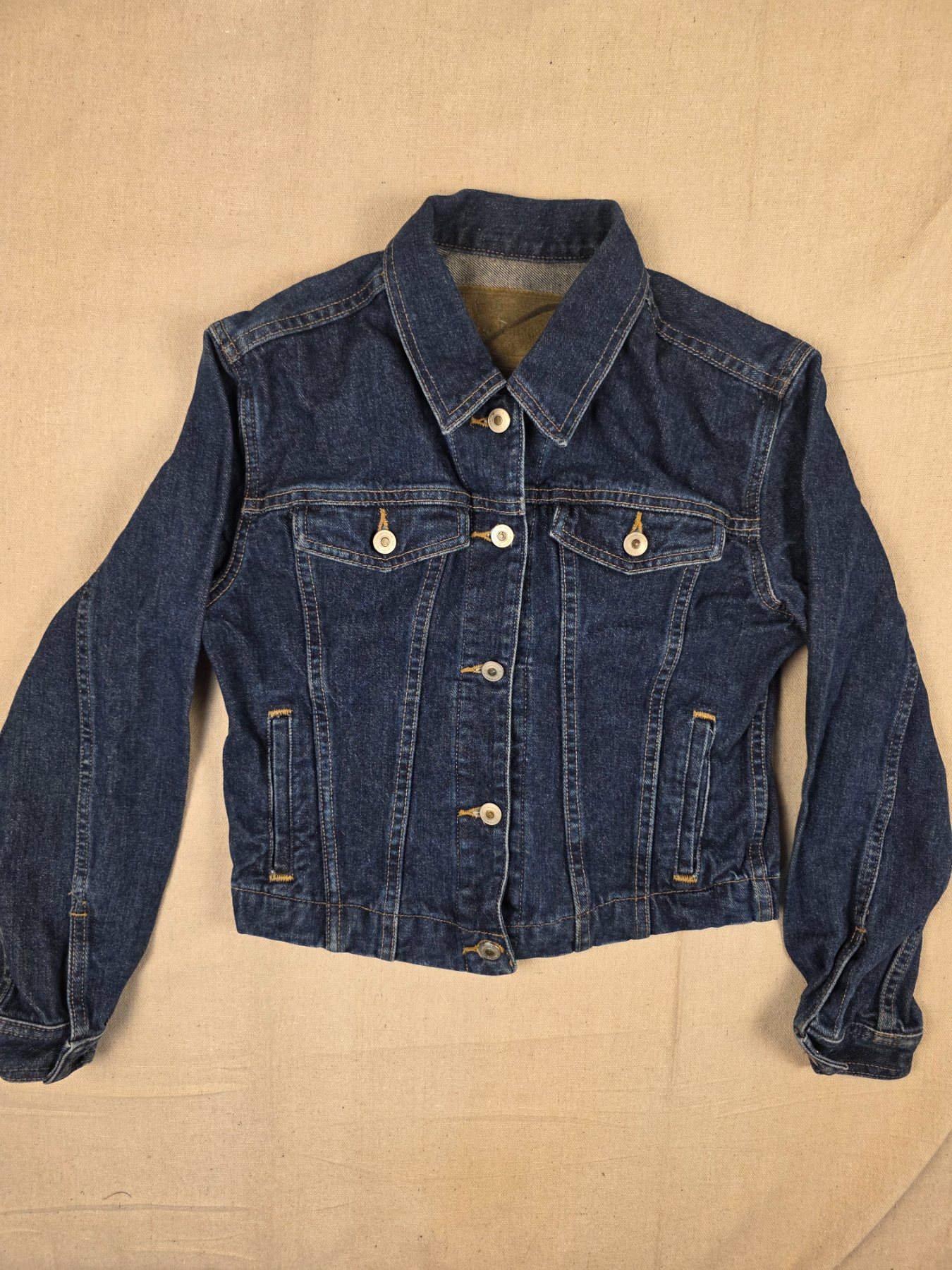 Limited Jeans Denim Trucker Jacket Women's S Dark Blue Cotton
