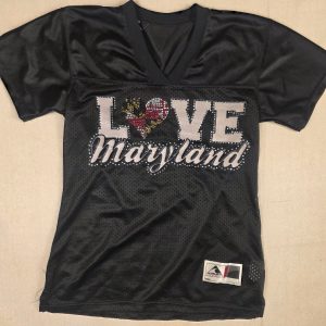 Augusta Love Maryland Women's S Black Mesh Rhinestone Football Jersey