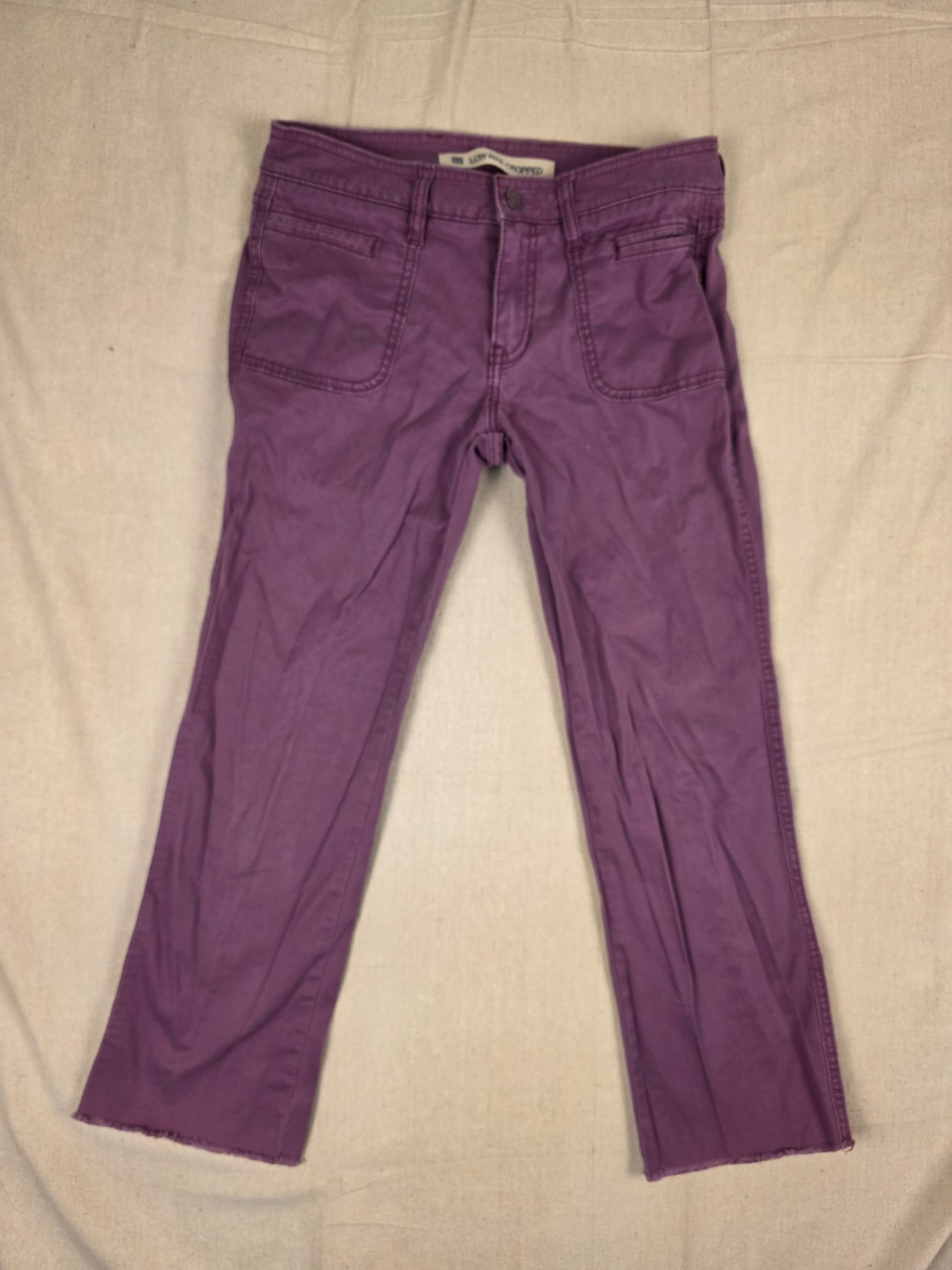 Gap Low Rise Cropped Pants Women's 4 Purple Raw Hem