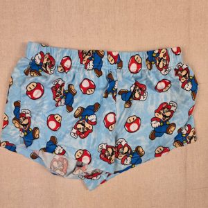 Super Mario Pajama Sleep Shorts Women's Juniors XS Blue