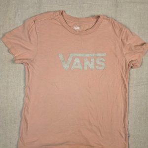 Vans Logo Graphic T-Shirt Women's Small Pink Short Sleeve Crew Neck