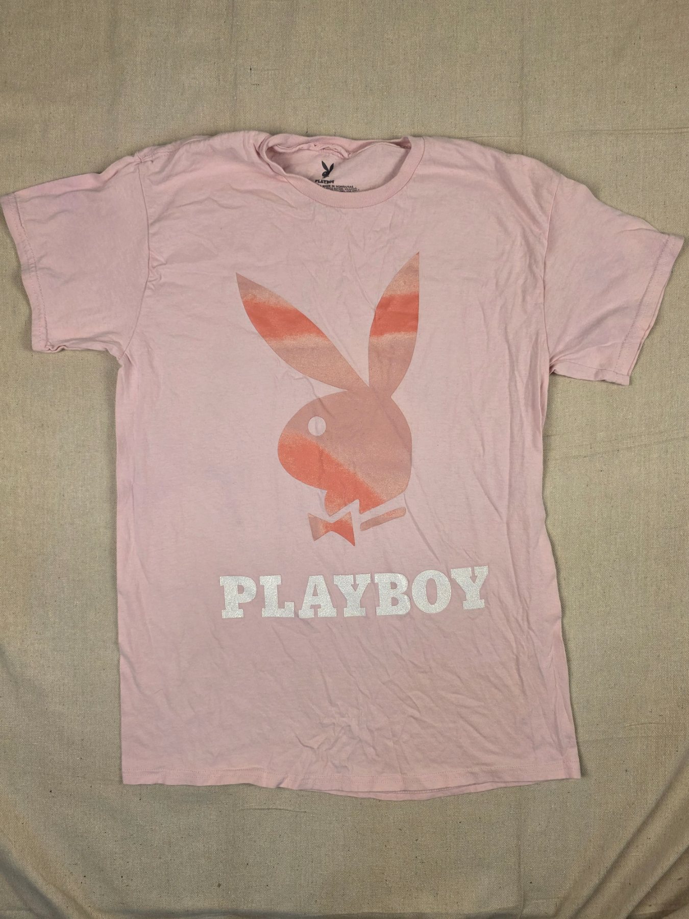 Playboy Bunny Logo Graphic T-Shirt Unisex Adult M Pink Cotton