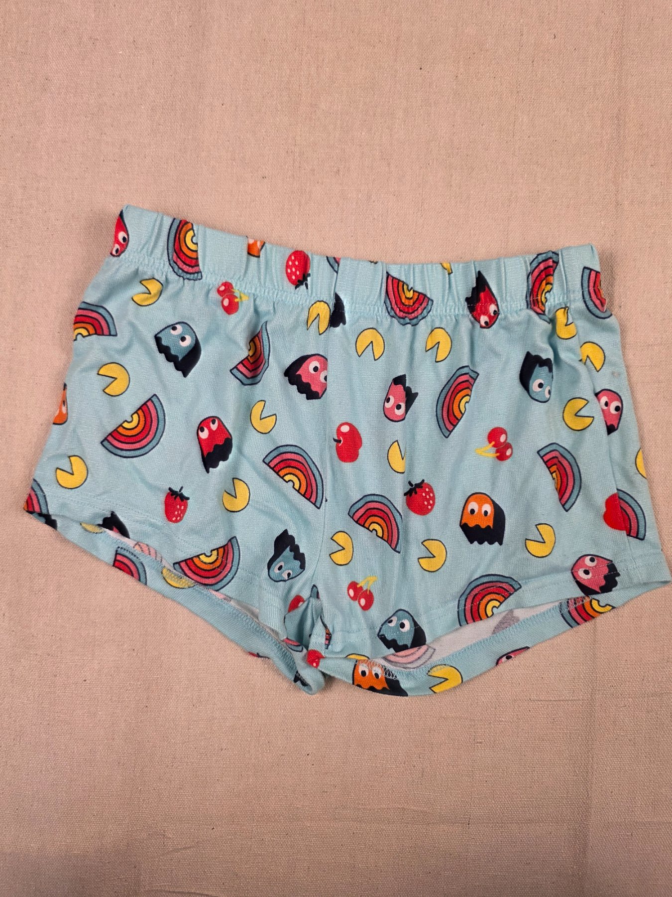 Pac-Man Women's XS Blue Retro Ghost Print Pajama Sleep Shorts