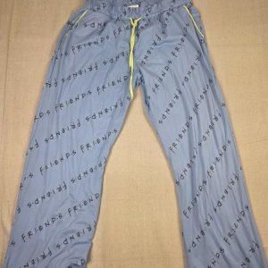 Friends Logo Pajama Lounge Pants Women's Blue Drawstring Pockets