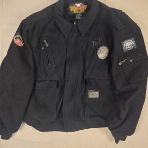 Harley-Davidson Motorcycles Wool Blend Jacket Men's 3XL Black Patches