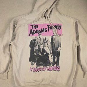 The Addams Family Graphic Pullover Hoodie Unisex Adult M Beige
