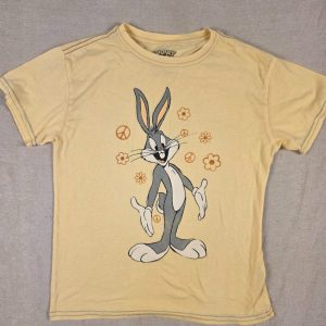 Looney Tunes Bugs Bunny Graphic T-Shirt Womens Juniors M 7-9 Yellow