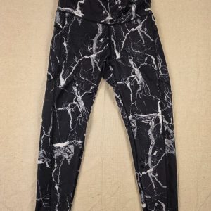 JGX Performance Leggings Women's M Black White Marble Print Yoga