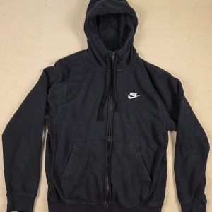 Nike Full Zip Fleece Hoodie Unisex Adults S Black