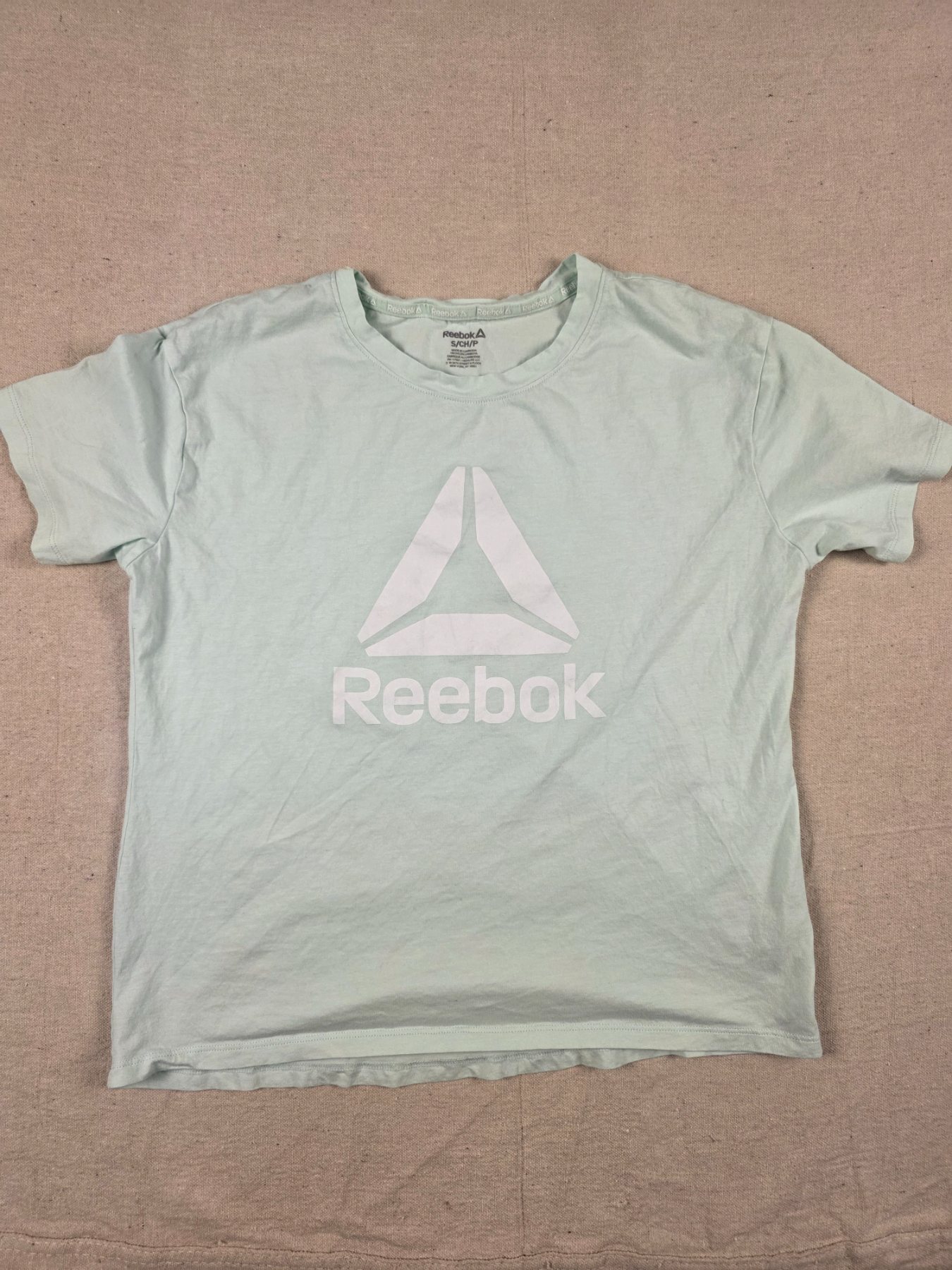 Reebok Logo Graphic Short Sleeve Crew Neck T-Shirt Women’s S Mint Green
