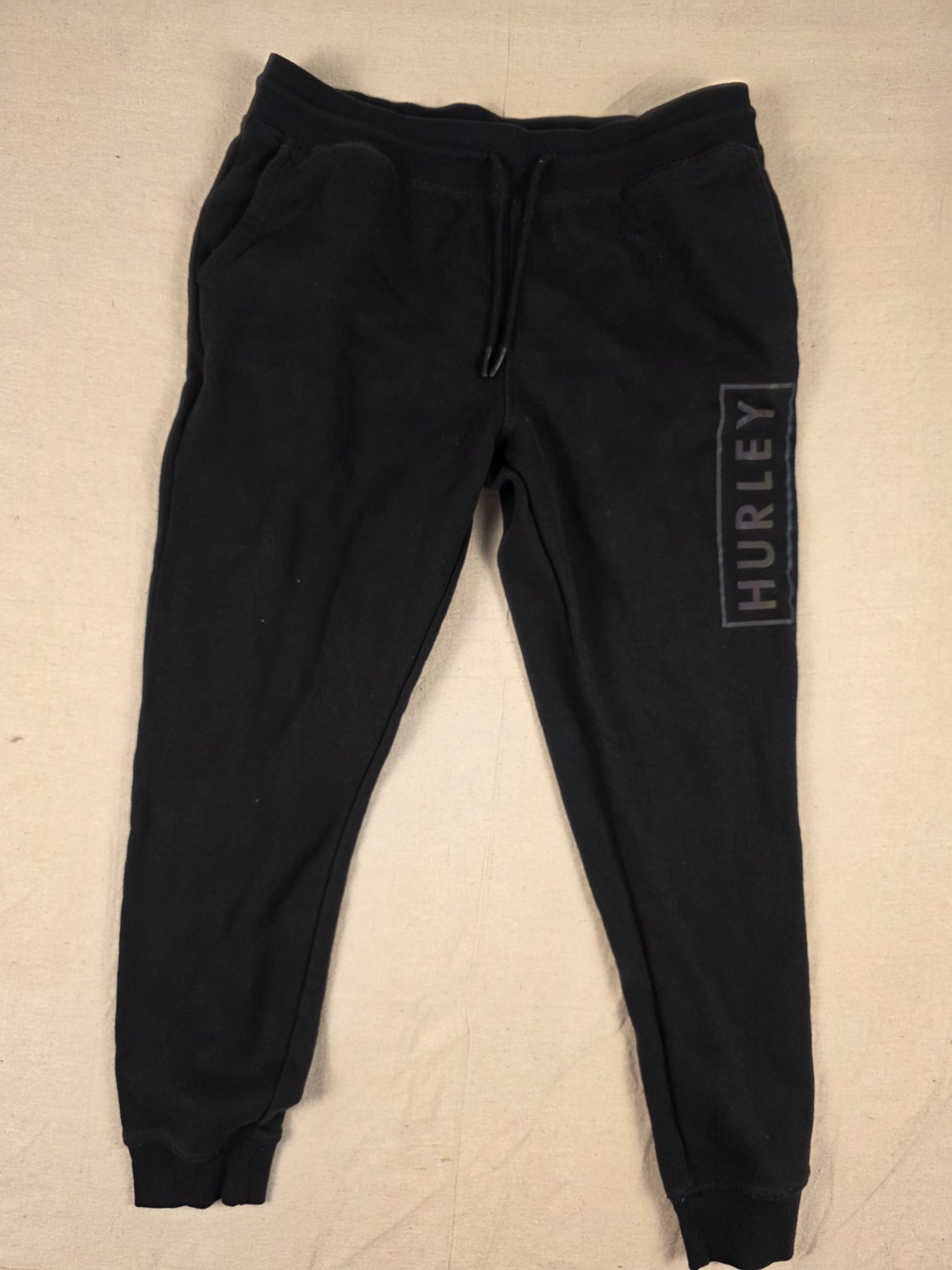 Hurley Logo Jogger Sweatpants Men's Large Black