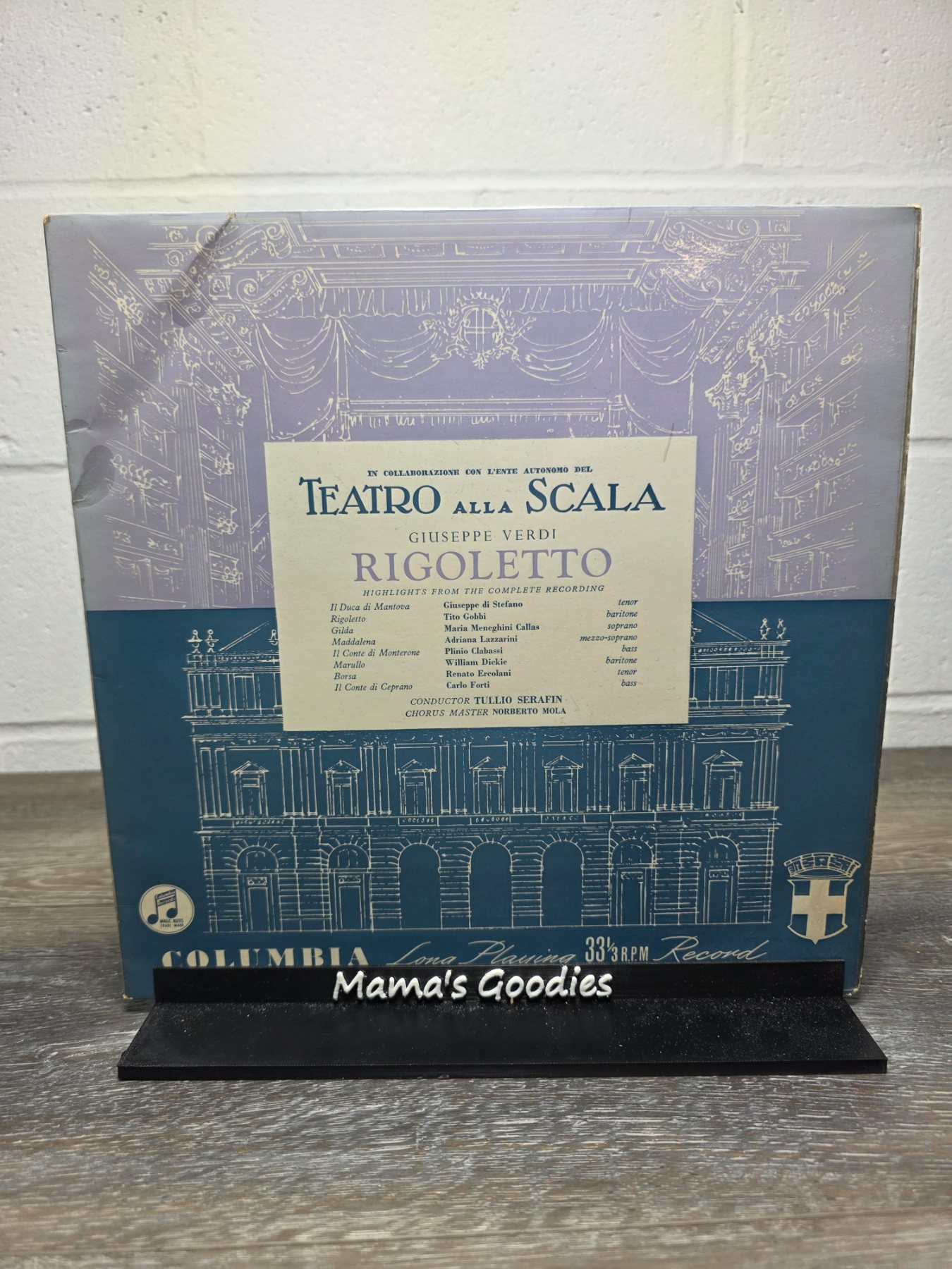 Vintage Verdi Rigoletto Highlights Callas Columbia 33CX 1582 LP