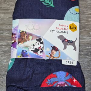 Disney 100 Anniversary Holiday Pet Pajamas One Piece L/G Navy Blue